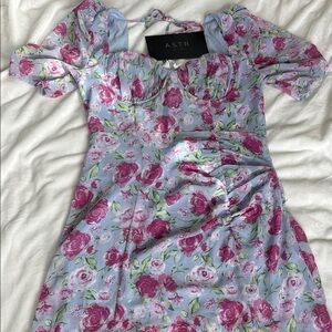 ASTR Floral Dress with Pink and Blue